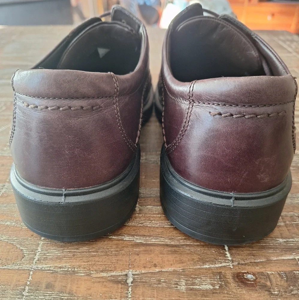 ECCO Men's 45(11.5 US)Casual Oxford Brown Leather Lace Up‎ Shoe